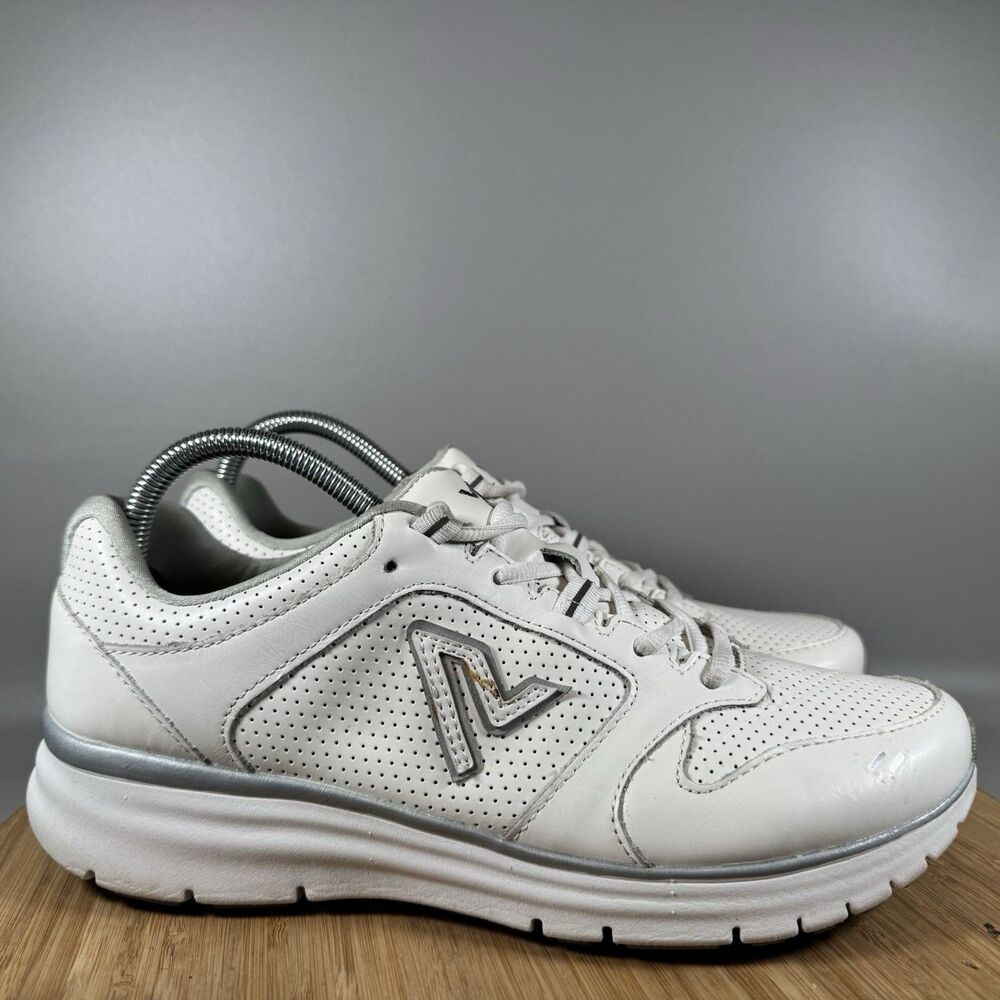 S Vionic Sneakers Mens 8.5 White‎ Revive Leather Trainers Walking Gym Workout